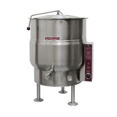 Crown Steam EL-30 208/3 30 gal. Steam Kettle - Stationary, 2/3 Jacket, 208v/3ph, 30 Gallon, Stainless Steel