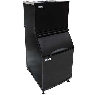 MoTak PKM0335SA-161/PKB0535 325 lb PKM Series Half Cube Commercial Ice Machine w/ Bin - 534 lb Storage, Air Cooled, 115v, 325 lb Daily Production, Black