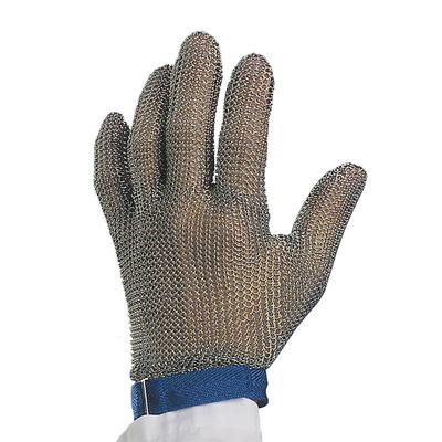 Victorinox 7.9039.L Large Cut Resistant Glove - Stainless Steel, Blue Wrist Band, Silver