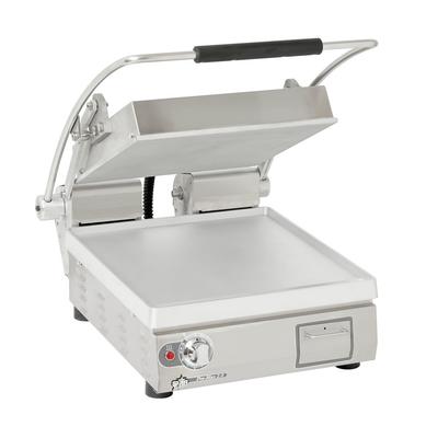 Star PST14 Pro-Max 2.0 Single Commercial Panini Press w/ Aluminum Smooth Plates, 120v, 14.5" x 14.2" Plate, Smooth Aluminum Cooking Surface, Stainless Steel