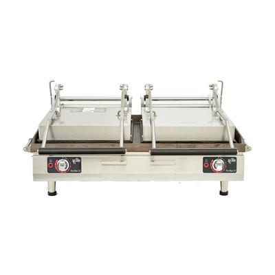 Star PGC28I Double Commercial Panini Press w/ Cast Iron Grooved Plates, 240v/1ph, Grooved Cast Iron Plates, Stainless Steel