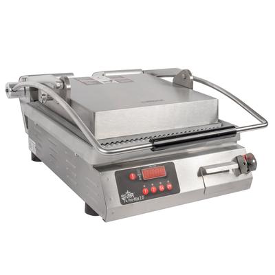 Star PGT14E 120/1 Single Commercial Panini Press w/ Aluminum Grooved Plates, 120v, Stainless Steel