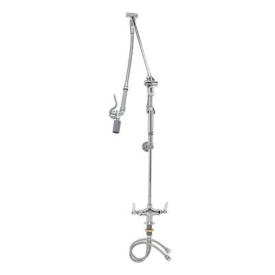 T&S B-0117 42 13/16"H Deck Mount Pre Rinse Faucet - 13/20 GPM, Base with Nozzle, Stainless Steel