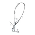 T&S B-0133-14CRQJST Wall Mount Pre Rinse Unit w/ 44" Hose & 14" Add On Swing Faucet, 14" Add-On Facuet, Stainless Steel