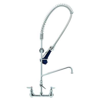 T&S B-0133-A10-08C 37 9/16"H Wall Mount Pre Rinse Faucet - 13/20 GPM, Base with Nozzle