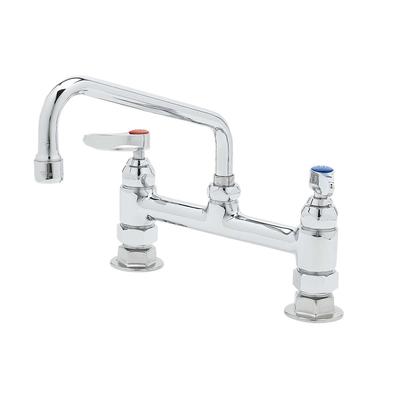 T&S B-0220-061X Deck Mount Double Pantry Mixing Faucet w/ 10" Swing Nozzle & Lever Handles, Eterna Cartridges