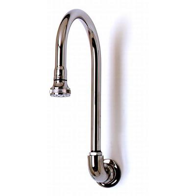 T&S B-0536 Rigid Gooseneck Spout, Wall Mount, Rose Spray, 5 1/2" Spread, Chrome