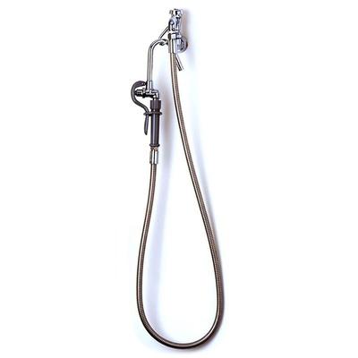 T&S B-0600 Splash Mount Pot Filler Faucet w/ 68" Hose & Hook Nozzle, Stainless Steel