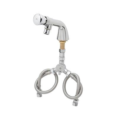 T&S B-0807-WS Mixing Faucet w/ 1 Hole, Push Button, Chrome