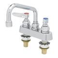 T&S B-1110-XS Deck Mount Faucet - 6" Swing Spout, 4" Centers, For Thicker Surfaces, Chrome