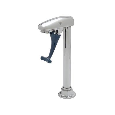 T&S B-1222 Double Pedestal Push Back Glass Filler w/ 1/2" IPS Female Inlet, Blue