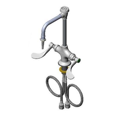 T&S BL-5704-08WH4 Lab Mix Faucet w/ Rigid Vacuum Breaker Nozzle, Serrated Tip, Chrome