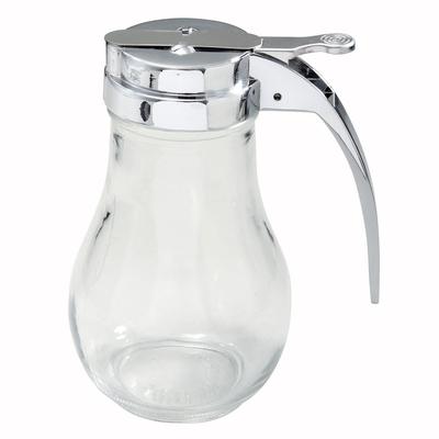 Winco G116 14 oz Teardrop Dripcut Server - Glass, Chrome Top, Clear