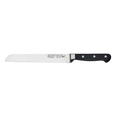 Winco KFP-82 8-in Bread Knife, 1-Piece Full Tang, Forged Carbon Steel, POM Handle, Stainless Steel