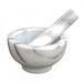 Winco MPS-42W 4 1/2" Mortar and Pestle Set, Marble, White