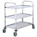 Winco SUC-40 3 Level Stainless Steel Utility Cart, Marine Ledges, Silver