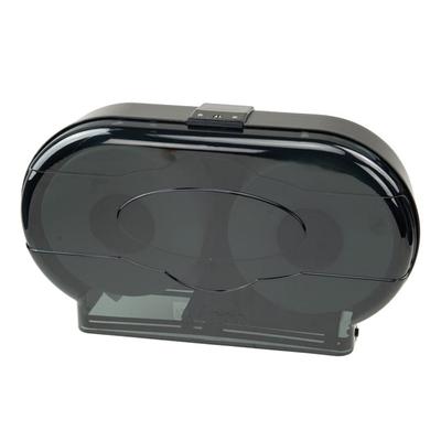 Winco TD-220 Double Toilet Paper Dispenser - Plastic, Black
