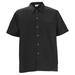 Winco UNF-1K4XL Broadway Chef's Shirt w/ Short Sleeves - Poly/Cotton, Black, 4X