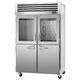 Turbo Air PRO-50R-GSH-N 52" 2 Section Reach In Refrigerator, (2) Solid Doors & (2) Glass Doors, Left/Right Hinge, 115v, Stainless Steel