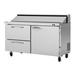 Turbo Air PST-60-D2R(L)-N 60 1/4" Sandwich/Salad Prep Table w/ Refrigerated Base, 115v, 16 Pan & 2 Drawer Capacity, 1 Left-Hinged Locking Door, Stainless Steel