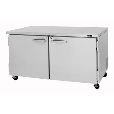 Turbo Air PUF-60-N 60 1/4" W Undercounter Freezer w/ 2 Sections & 2 Doors, 115v, Silver