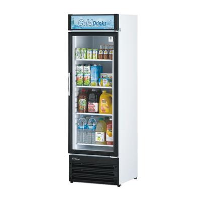 Turbo Air TGM-14RV-N6 24" TGM Series 1 Section Glass Door Merchandiser - 1 Right Hinge Door, White, 115v, 12.1 cu. ft., Bottom-Mount Compressor