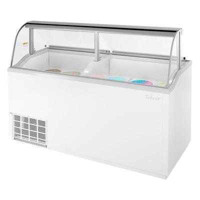 Turbo Air TIDC-70W-N 68" Stand Alone Ice Cream Freezer w/ (12) 3 gal Capacity, 115v, 12-Tub Capacity, White
