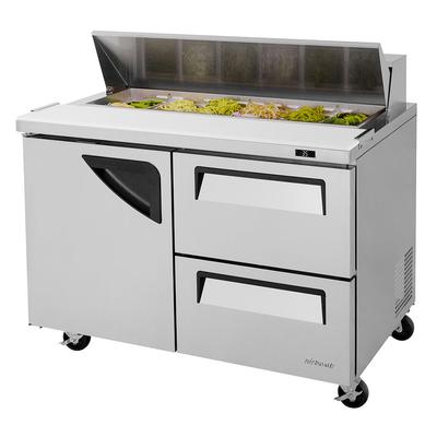 Turbo Air TST-48SD-D2-N 48 1/4" Super Deluxe Sandwich/Salad Prep Table w/ Refrigerated Base, 115v, Stainless Steel