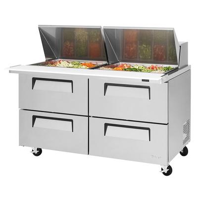 Turbo Air TST-60SD-24-D4-N 60 1/4" Super Deluxe Mega Top Sandwich/Salad Prep Table w/ Refrigerated Base, 115v, Stainless Steel