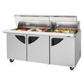 Turbo Air TST-72SD-30-N-CL Super Deluxe 72 5/8" Sandwich/Salad Prep Table w/ Refrigerated Base, 115v, Stainless Steel