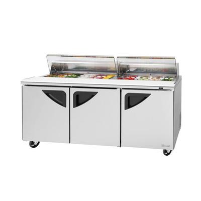 Turbo Air TST-72SD-N-CL 72 5/8" Super Deluxe Sandwich/Salad Prep Table w/ Refrigerated Base, 115v, Stainless Steel