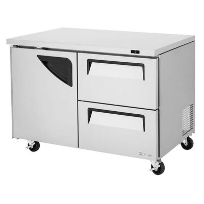 Turbo Air TUF-48SD-D2-N 48 1/4" W Undercounter Freezer w/ 2 Sections, 2 Door & 2 Drawers, 115v, 12 Cubic Feet, Silver