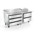 Silver King SKPZ72-EDUS2 72" Pizza Prep Table w/ Refrigerated Base, 115v, Stainless Steel