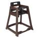 Koala Kare KB950-09-KD 29 3/8" Stackable Plastic High Chair w/ Waist Strap, Brown