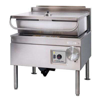 Cleveland SEL30TR DuraPan 30 gal. Tilt Skillet - Open Base, Measurement Marks, Strainer, 240v/3ph, Stainless Steel