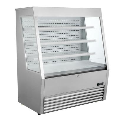 Kool-It KOM-48SS 47" Verical Open Air Cooler w/ 4 Levels, 115v, Automatic Defrost, Forced-Air Cooling, Silver
