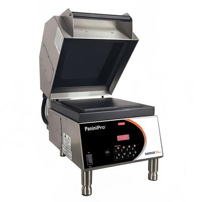 Nemco 6900-208-FF Single Commercial Panini Press w/ Aluminum Smooth Plates, 208v/1ph, Stainless Steel