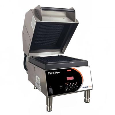 Nemco 6900-240-GG Single Commercial Panini Press w/ Aluminum Grooved Plates, 240v/1ph, Stainless Steel
