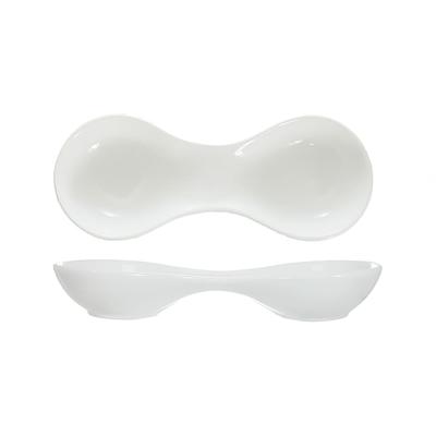 ITI BL-975 6 oz Rectangular Bristol Compartment Dish - Porcelain, Bright White