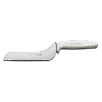 Dexter Russell S163-5SC-PCP SANI-SAFE 5" Utility Slicer w/ Polypropylene White Handle, Carbon Steel, Scalloped Offset