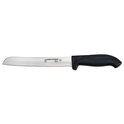 Dexter Russell S360-8SC-PCP 8" Stamped Bread Knife w/ Scalloped Edge, Carbon Steel, 8" DEXSTEEL Blade, Black Handle