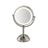 Conair Hospitality BE103WH Tabletop Lighted Vanity Mirror - 8 1/2"D x 15 3/4"H, Satin Nickel, 120v, Silver
