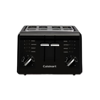 Cuisinart CPT-142BKWH 4 Slice Compact Toaster w/ Crumb Tray - Black/Stainless, 120v