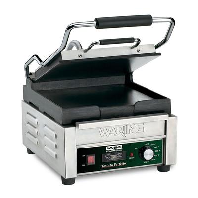 Waring WFG150T Tostato Perfetto Single Commercial Panini Press w/ Cast Iron Smooth Plates, 120v, Stainless Steel