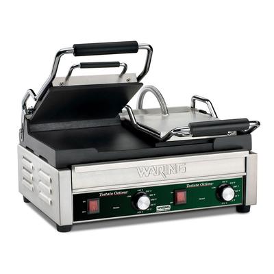 Waring WFG300 Tostato Ottimo Double Commercial Panini Press w/ Cast Iron Smooth Plates, 240v/1ph, Stainless Steel