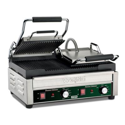 Waring WPG300 Panini Ottimo Double Commercial Panini Press w/ Cast Iron Grooved Plates, 240v/1ph, 17