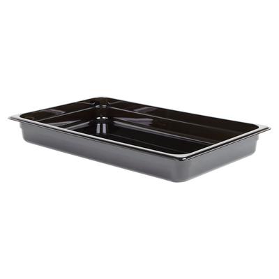 Cambro 12HP110 2 1/2"D Full Size High Temp Food Pan - Non Stick, Black