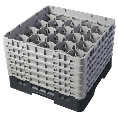 Cambro 20S1114110 Camrack Glass Rack w/ (20) Compartments - (6) Gray Extenders, Black, 6 Gray Extenders