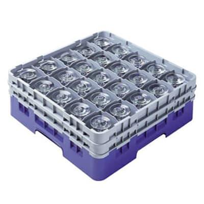Cambro 25S1214163 Camrack Glass Rack w/ (25) Compartments - (6) Gray Extenders, Red, 25 Compartments