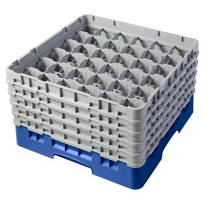 Cambro 36S958168 Camrack Glass Rack w/ (36) Compartments - (5) Gray Extenders, Blue, Stackable
